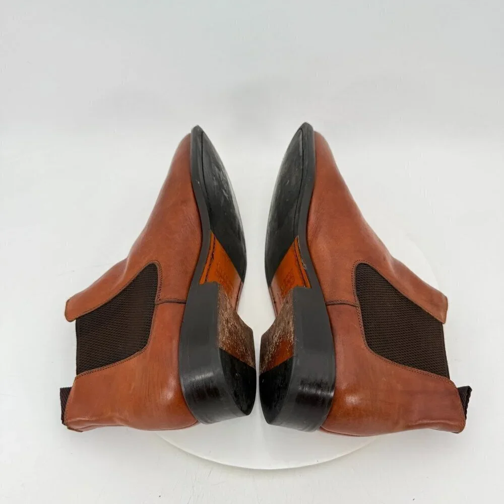 Maison Forte Men Size 11M Brown leather Side Elastic Chelsea Boot